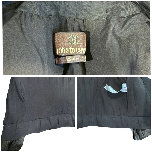 ROBERTO CAVALLI BLACK TOOLED & STITCHED LEATHER JACKET - Picture 15 of 15